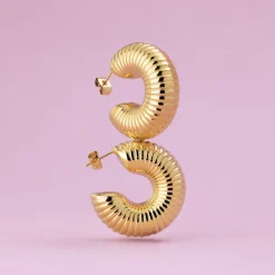 Spiral of Love Hoop Studs Large Roségold