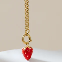 Strawberry Classic Chain Necklace Set Roségold