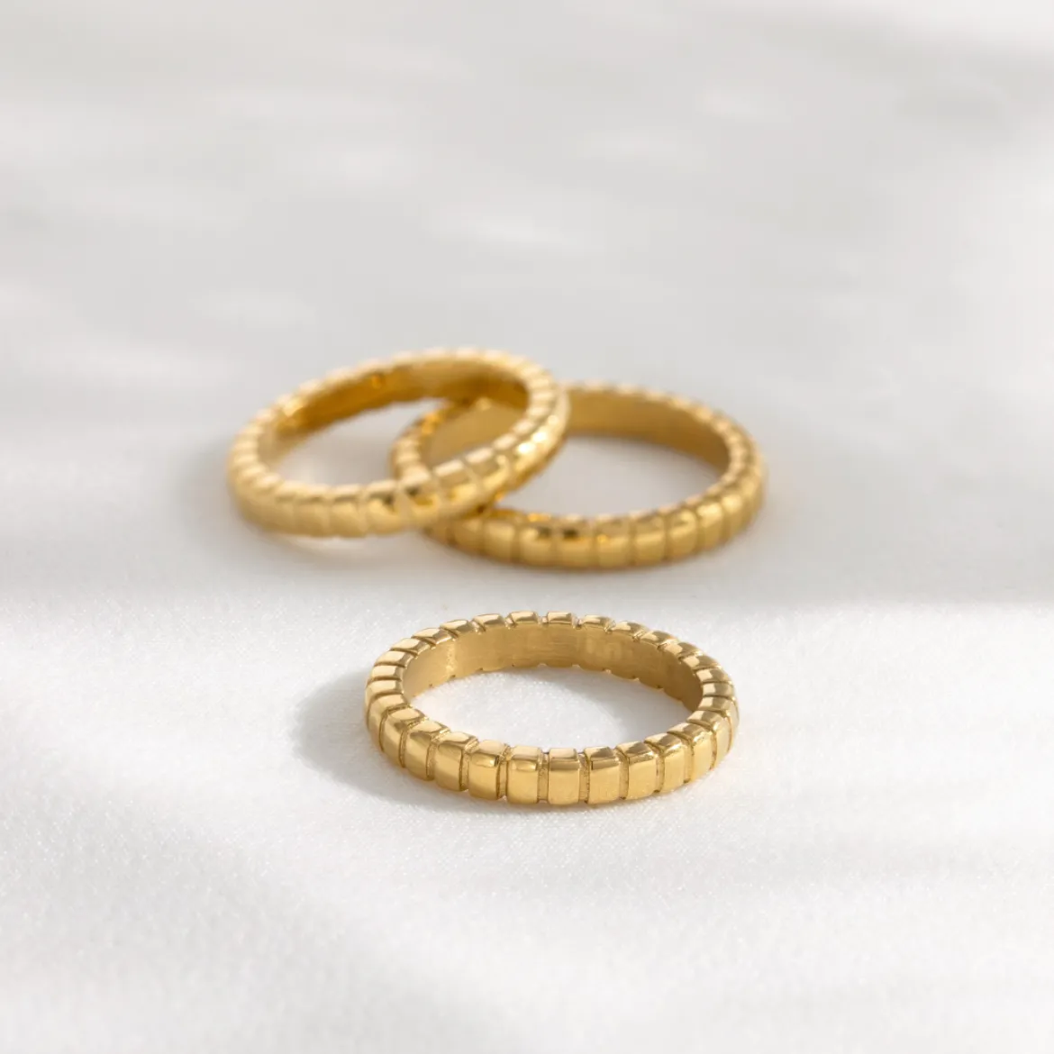 Striped Ring Thin Roségold