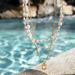 Summertime Pearl Necklace Gold