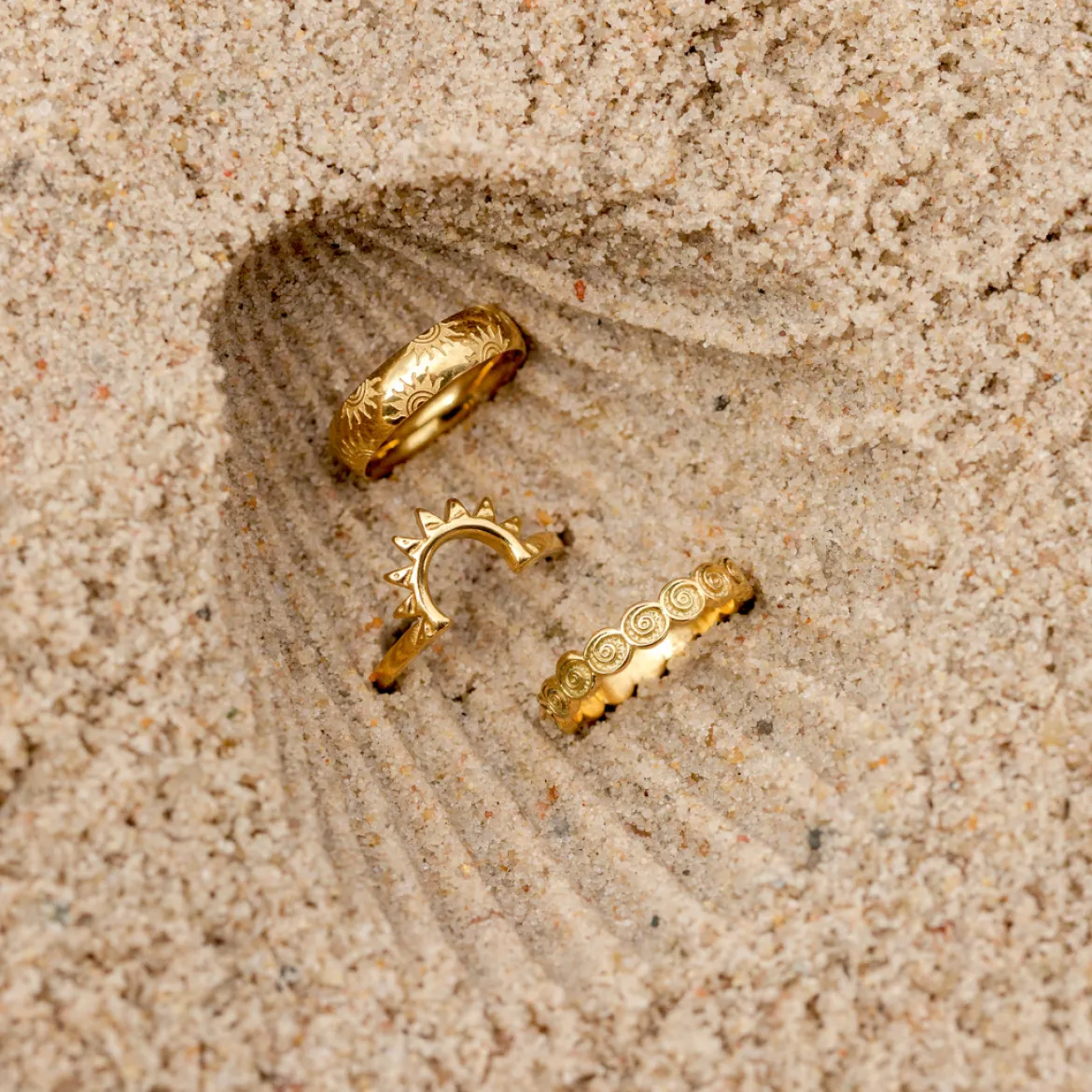 Sun Ray Ring Gold
