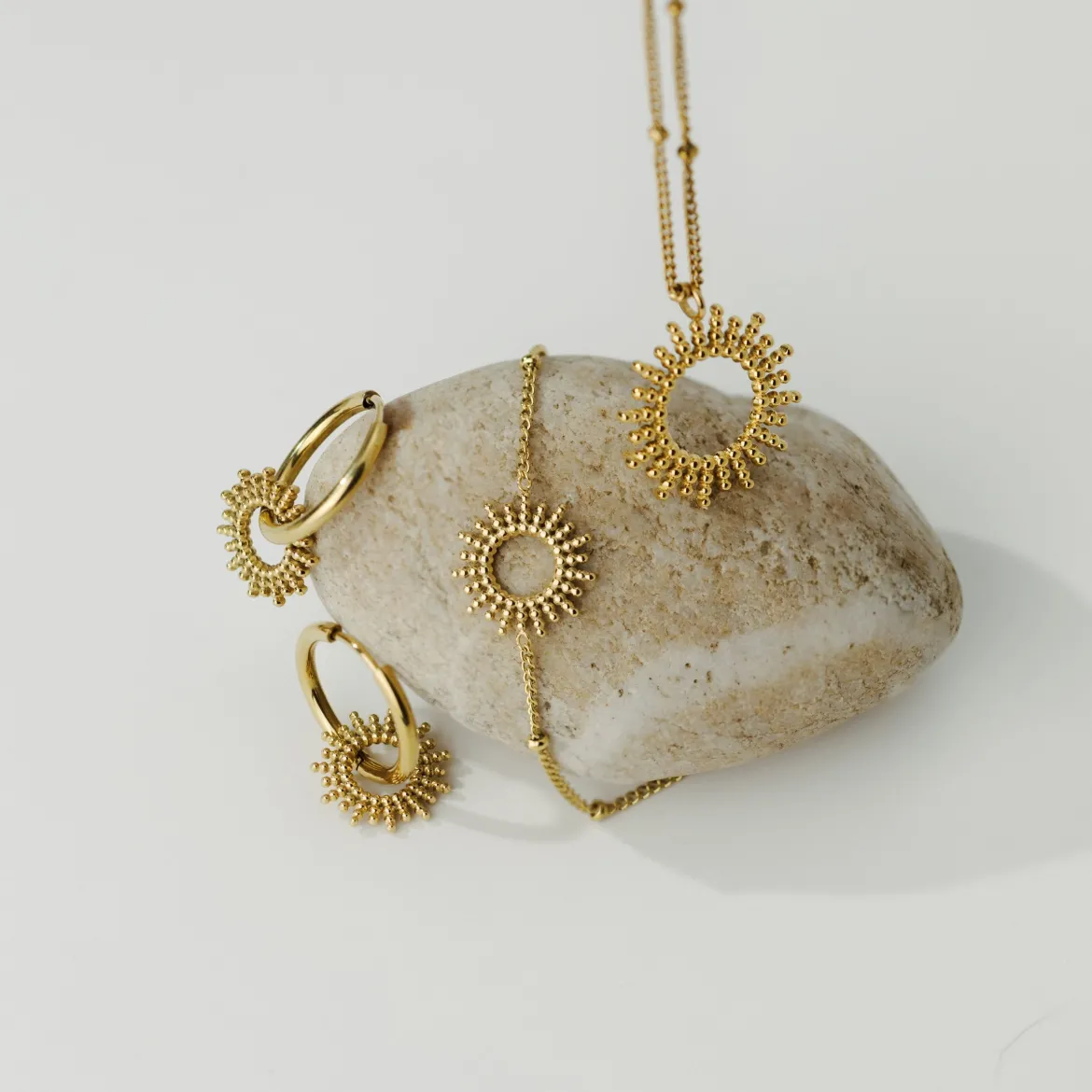 Sunny Hoop Set Medium Gold