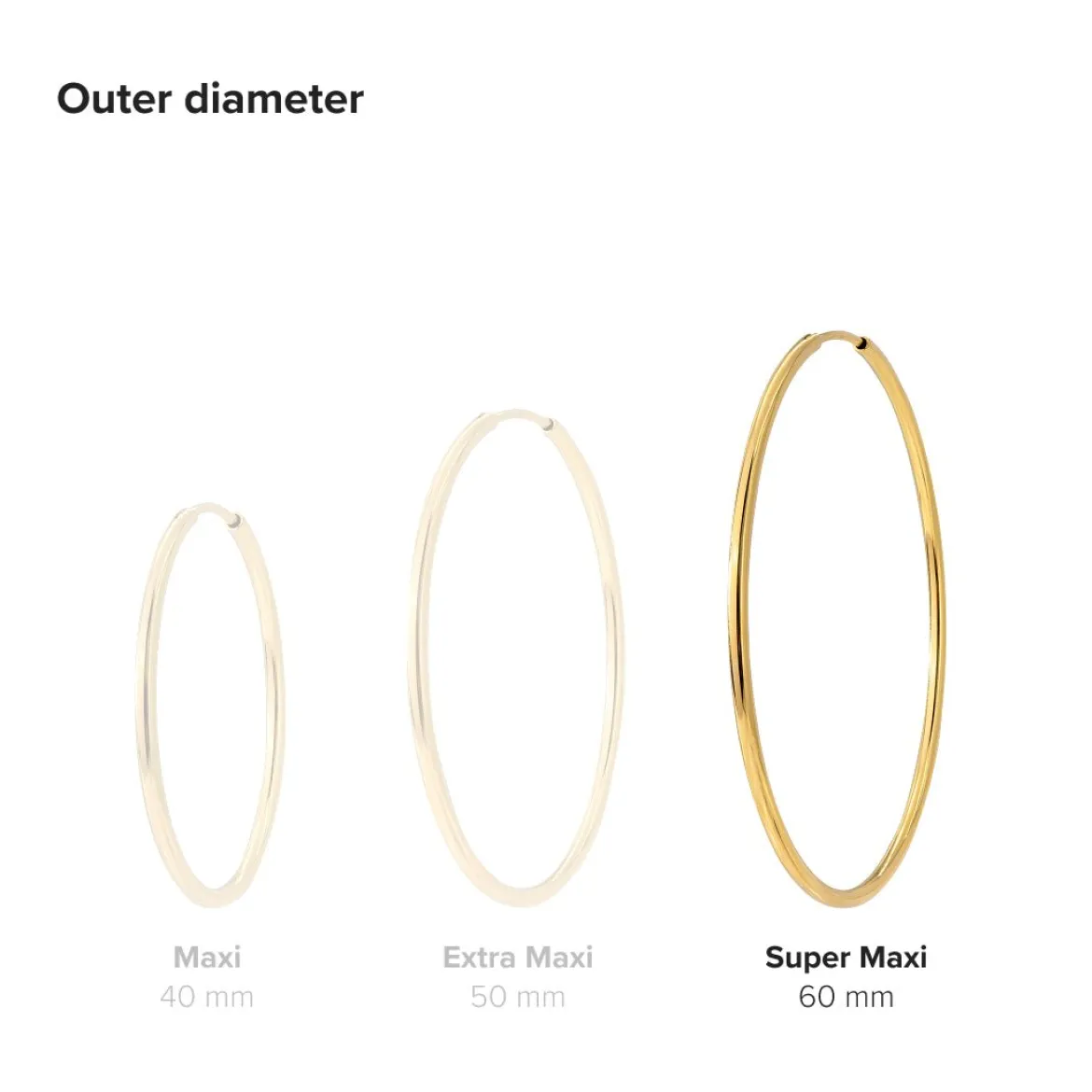 Super Maxi Hoops Silber