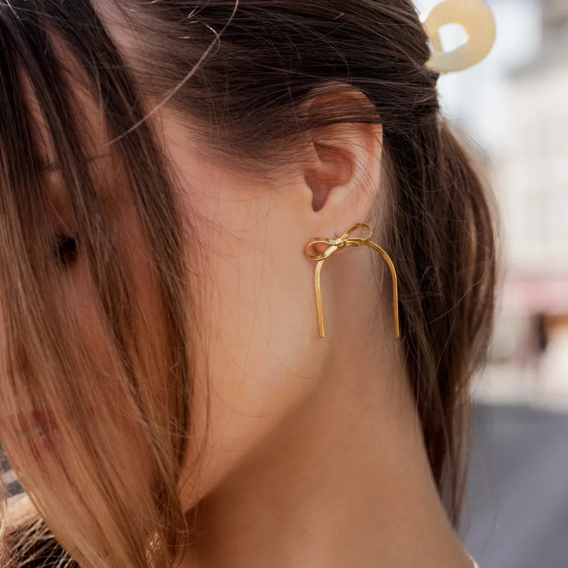 Sweet Bow Earrings Gold