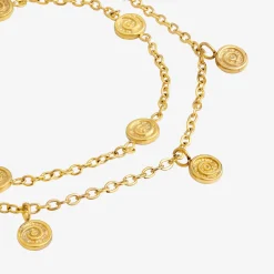 Swirl'n Double Anklet Gold
