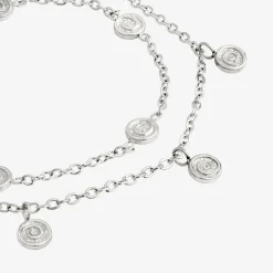 Swirl'n Double Anklet Silber