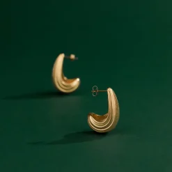 Textured Droplet Studs Small Gold