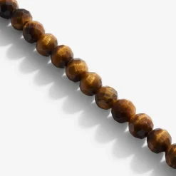 Tiger's Eye Bead Necklace Silber