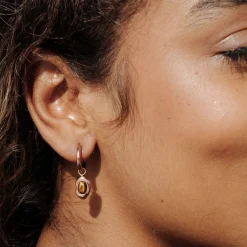 Tiger's Eye Hoop Set Small Roségold