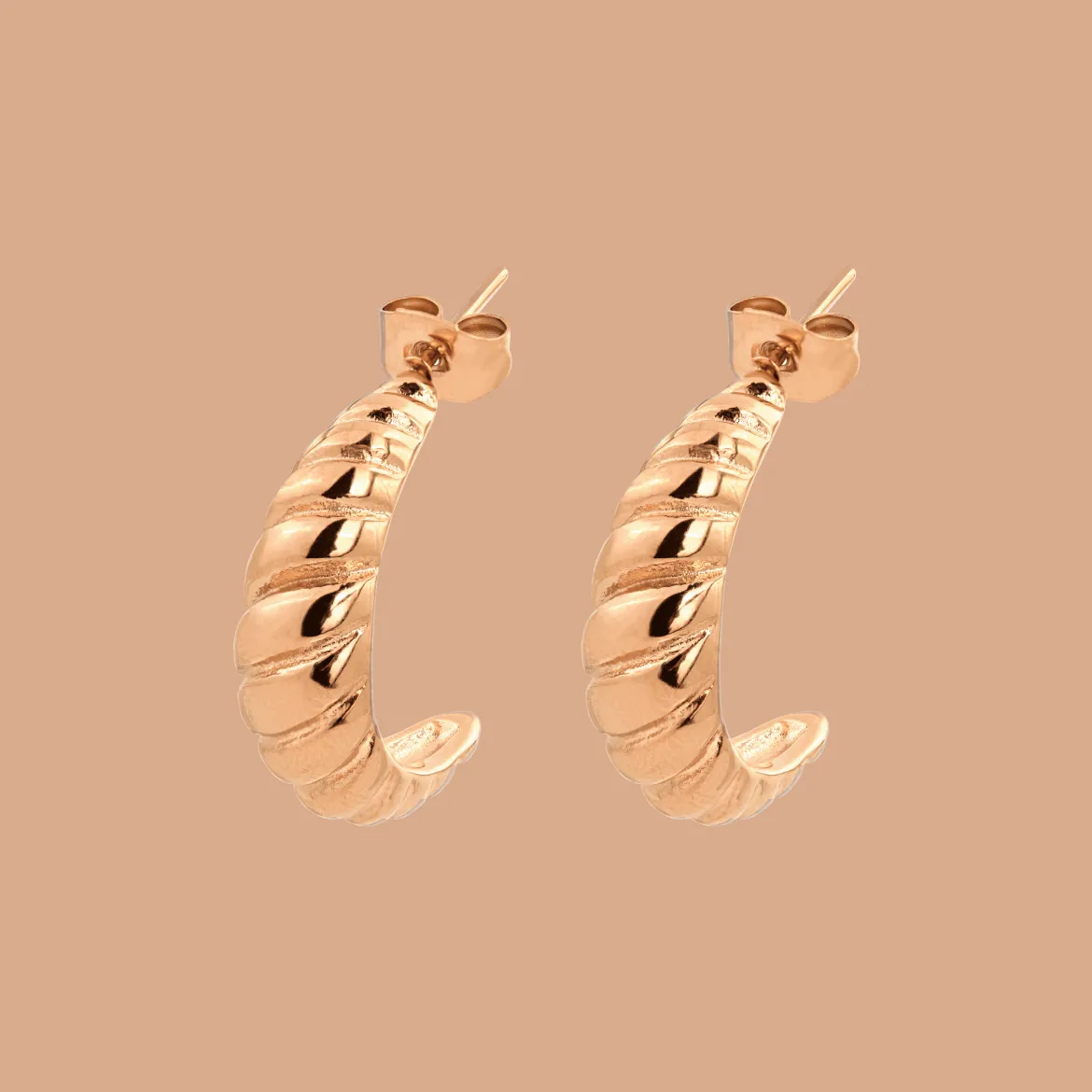 Towel Twist Hoops Roségold
