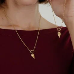 Twin Flame Left Classic Chain Necklace Set Gold