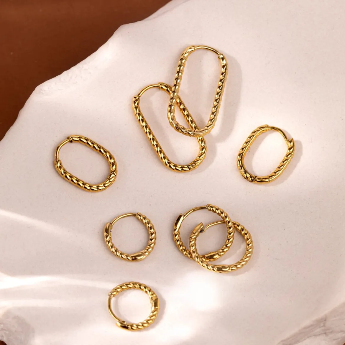 Twisted Hoop Bundle Small Roségold