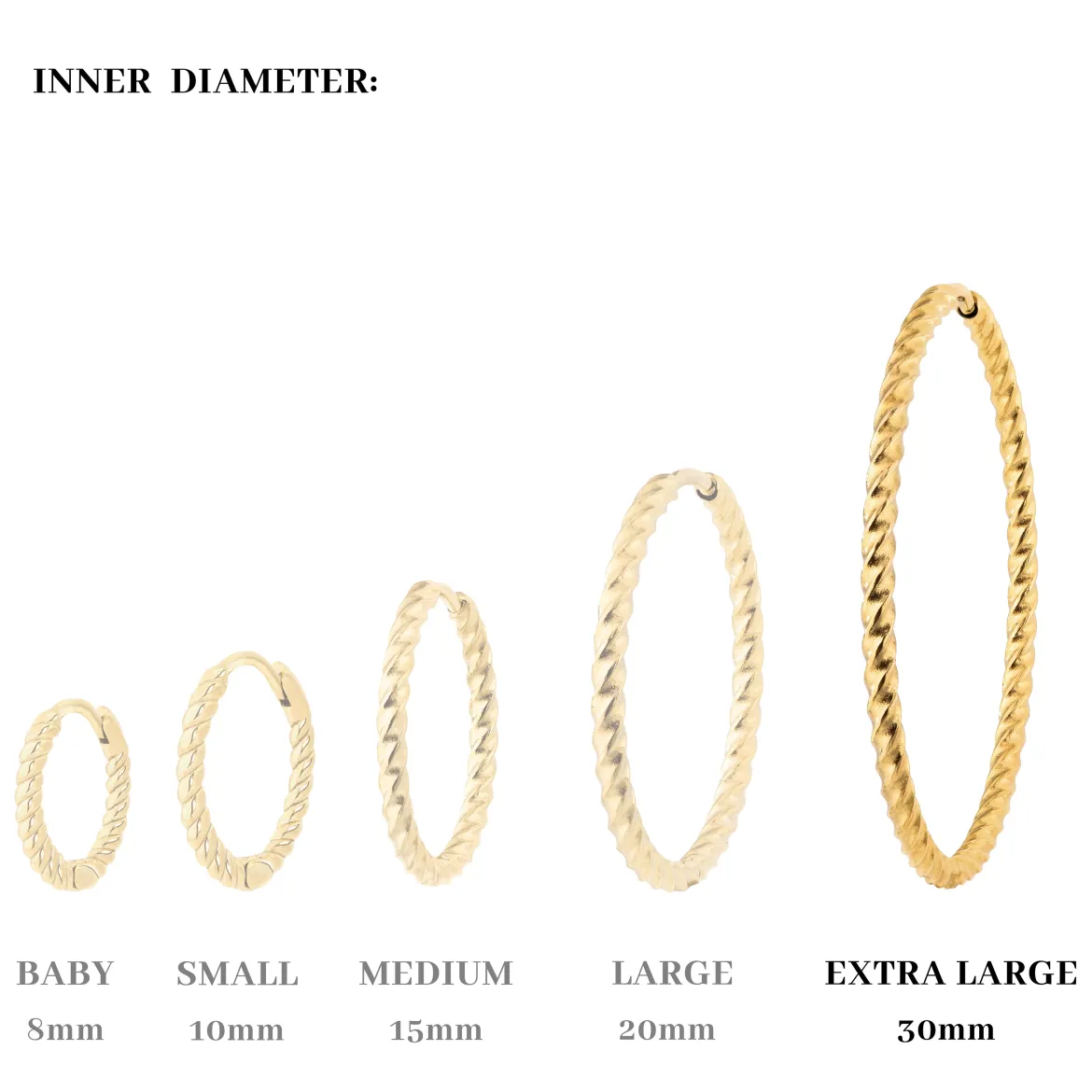 Twisted Hoops Extra Large Gold