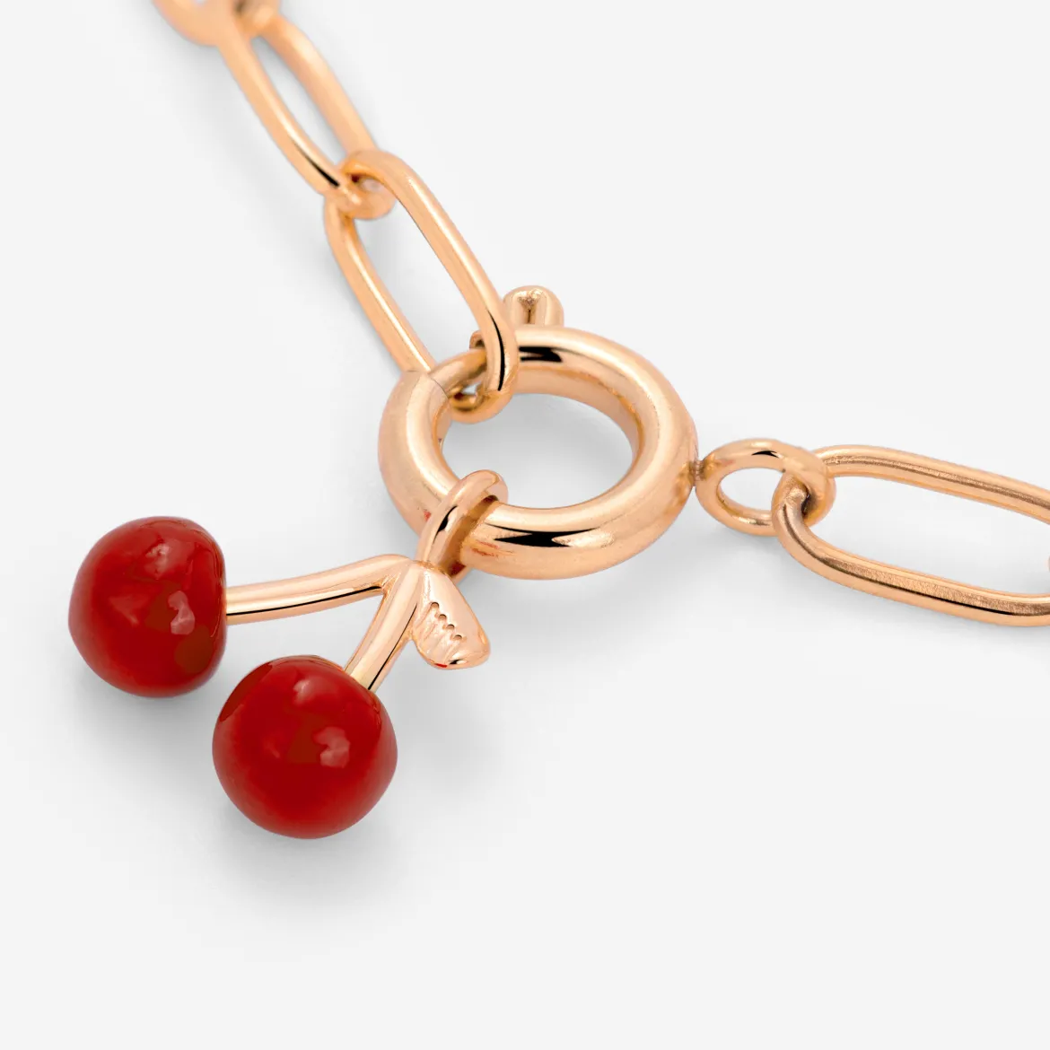 Very Cherry Oval Links Necklace Set Roségold