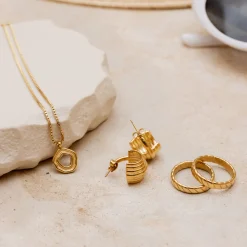 Winding Hoop Studs Roségold