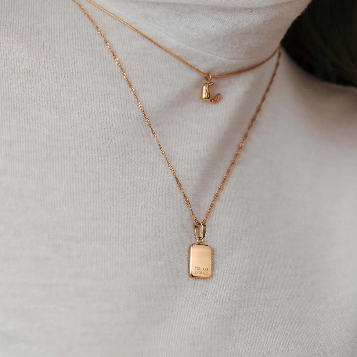 You are enough Necklace Roségold