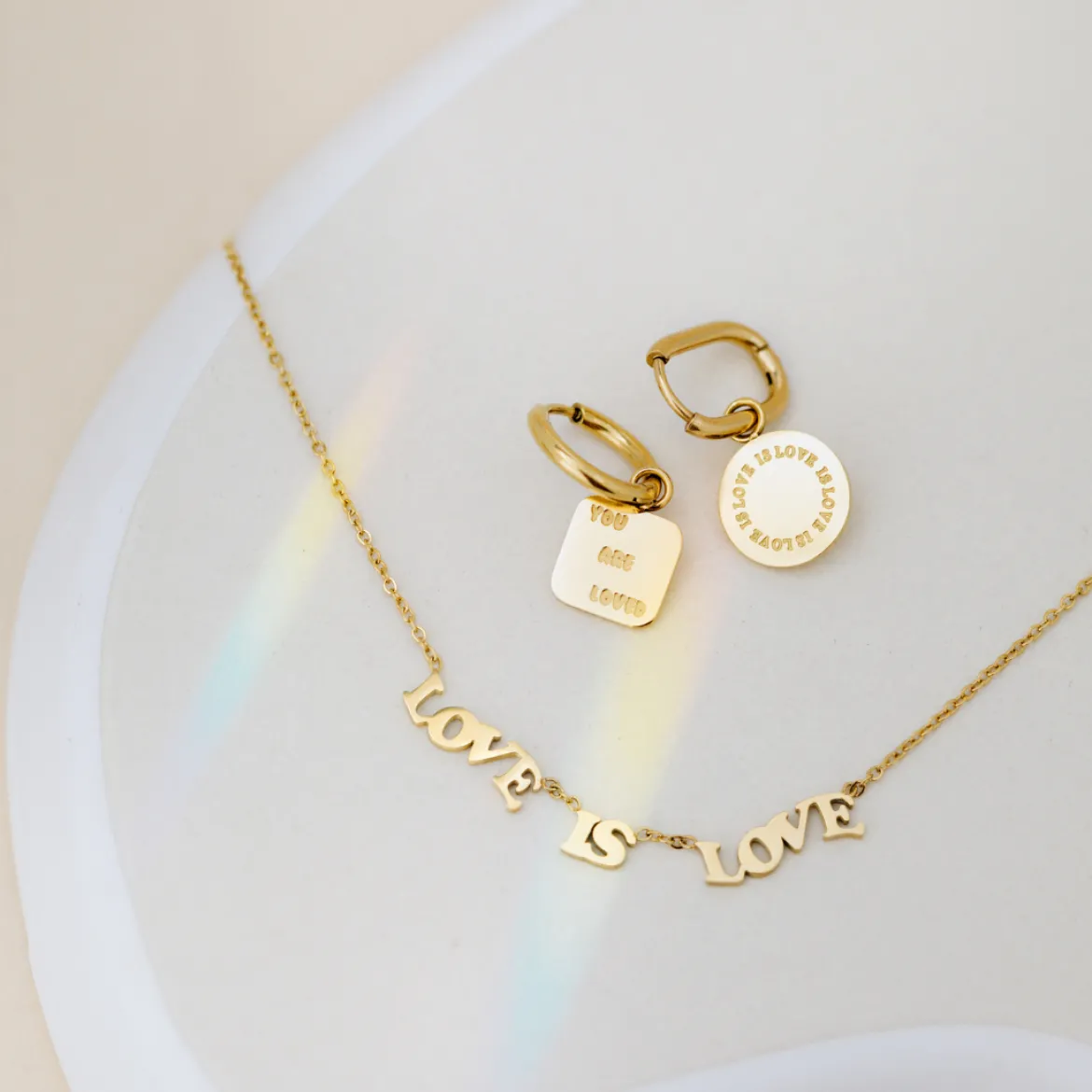 You are loved Hoop Set Small Roségold
