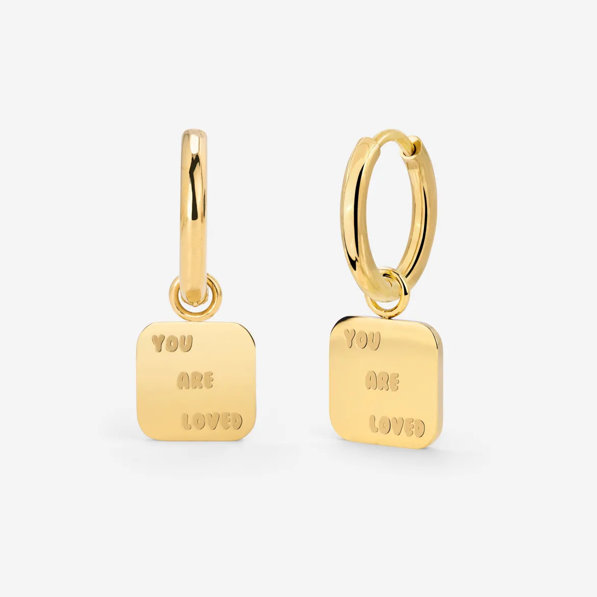 You are loved Hoop Set Small Gold