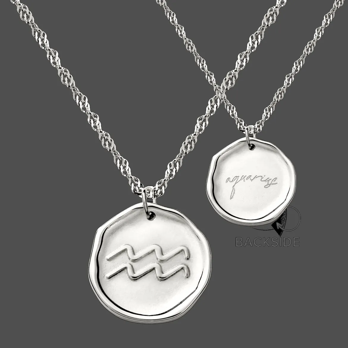 Zodiac Necklace – Aquarius / Wassermann Silber