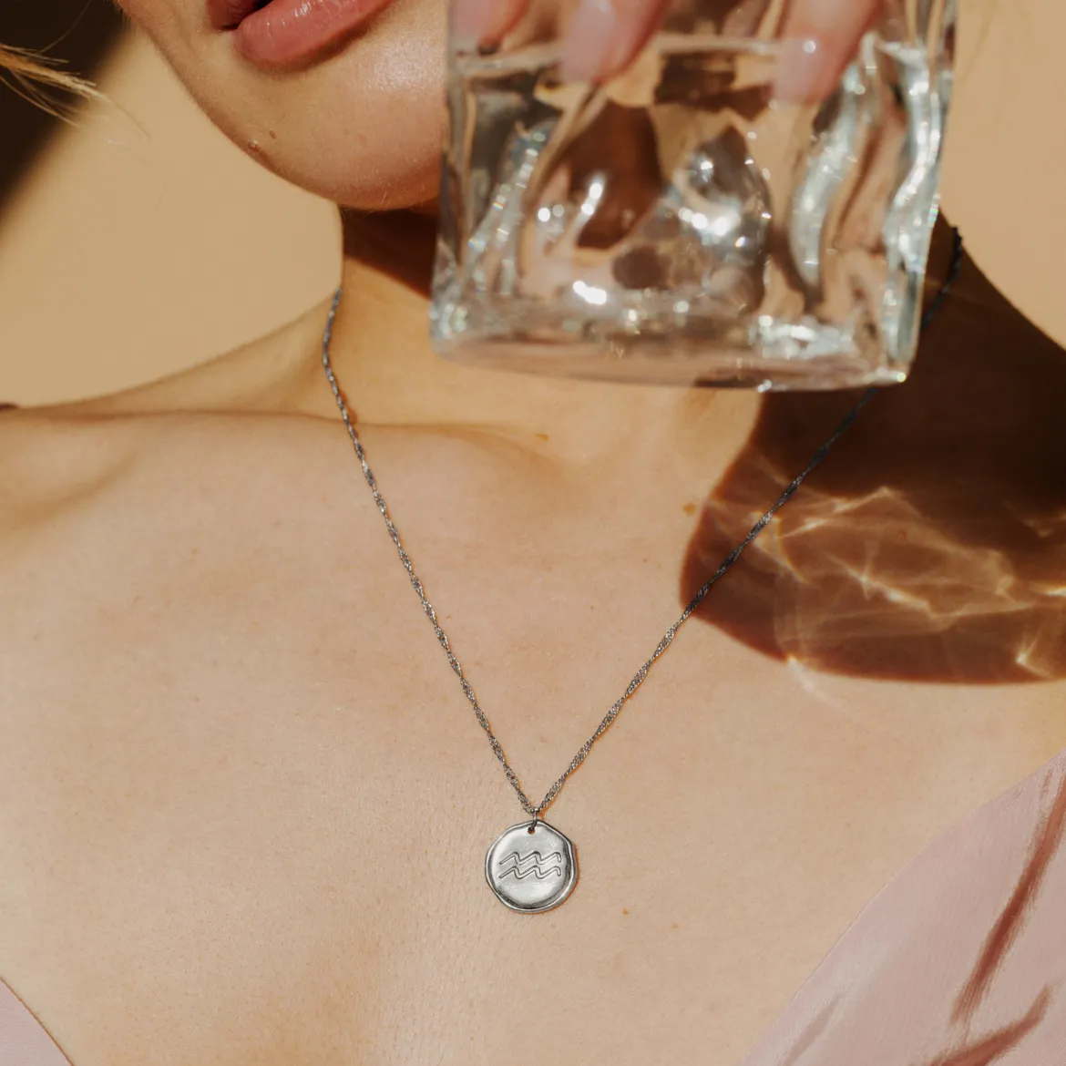 Zodiac Necklace – Aquarius / Wassermann Silber